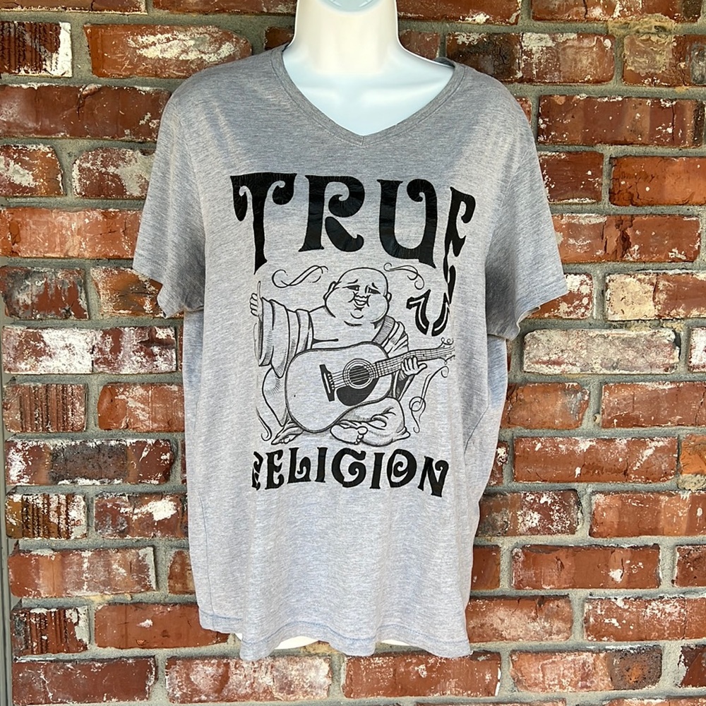 True Religion gray Graphic Tee shirt size large